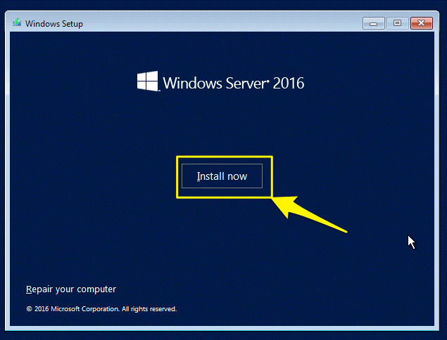 Cài đặt windows server 2016 – 2